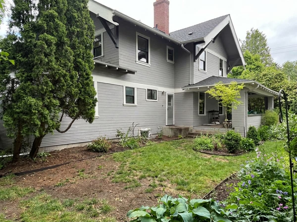 Before — backyard without a deck