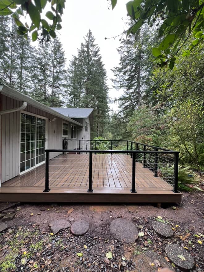 Custom wood deck build